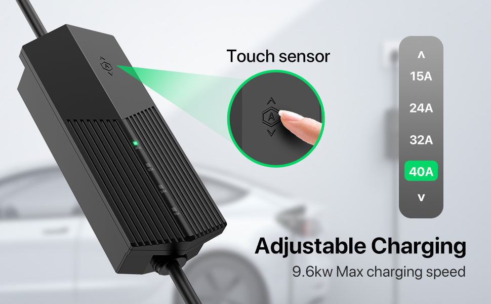 40 Amp Tesla EV Charger – NACS Connector | 30ft - 40ft - 50ft Cord | Level 2 Home Charging (NEMA 14-50 / 10-50 / 6-50)