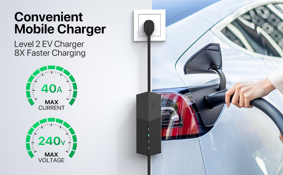 40 Amp Tesla EV Charger – NACS Connector | 30ft - 40ft - 50ft Cord | Level 2 Home Charging (NEMA 14-50 / 10-50 / 6-50)