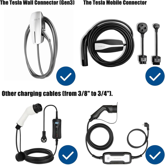 EV Charger Retractable Cable Organizer Management System for Tesla and J1772
