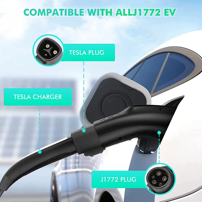 Tesla to J1772 Adapter, With Anti-Lock Max 60A & 250V