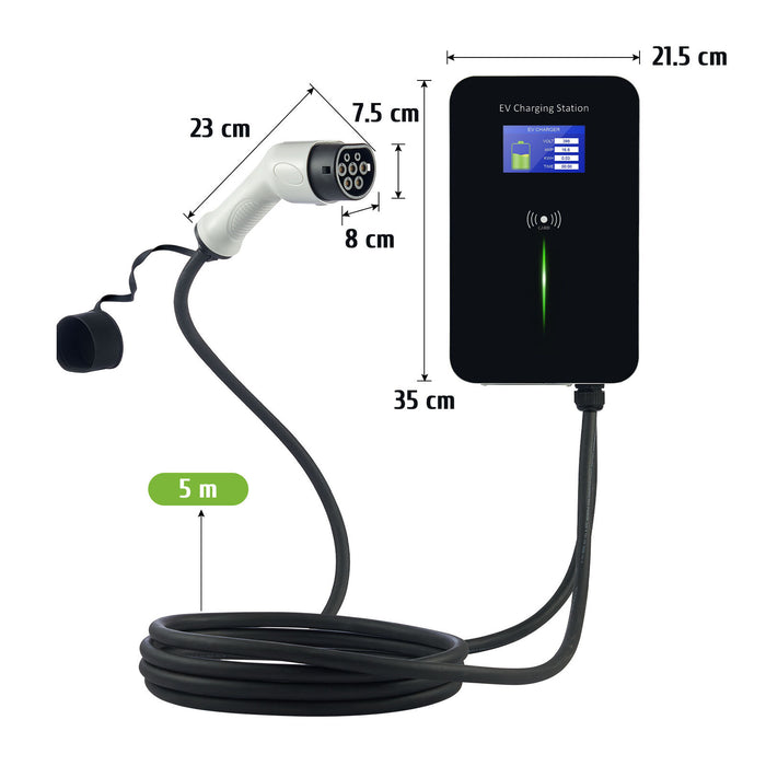 SAE J3068  22kW EV Charger 480V / 277V AC 32 Amp 3-Phase Wallbox
