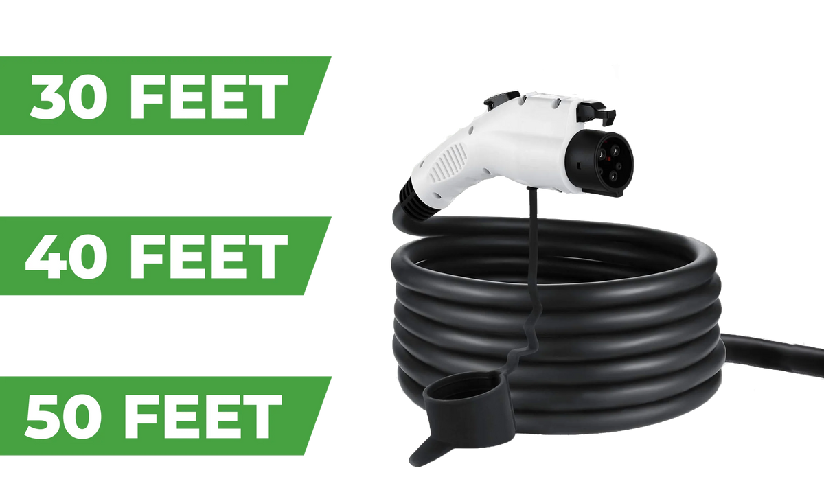 Primecom J1772 Level 2 EV charger for Audi e-tron SUV with 30 ft, 40 ft and 50 ft cable options