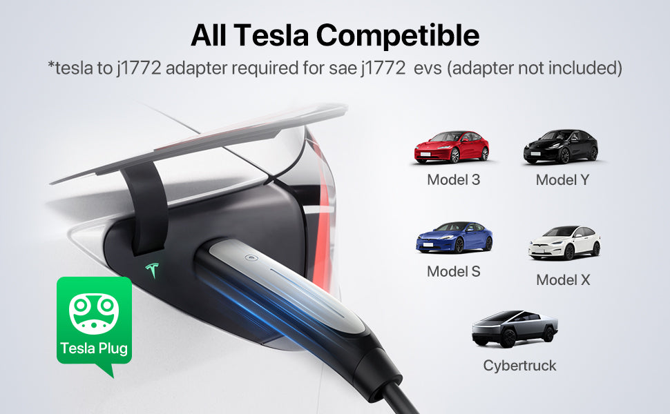 Primecom 40 Amp Level 2 Tesla NACS EV Charger Connector 30ft 40ft 50ft Cord Lengths