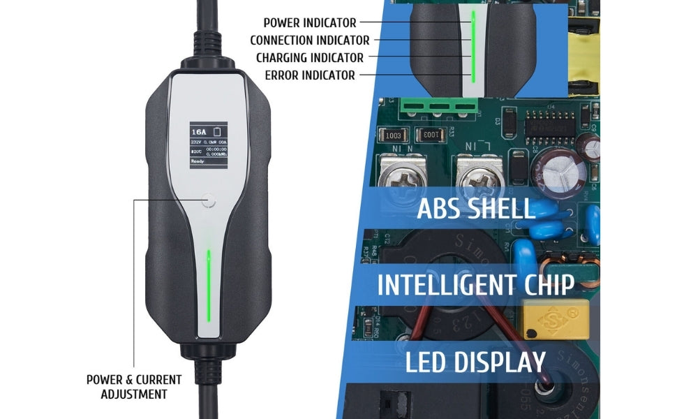 Primecom 32 Amp Level 2 Electric Vehicle (EV) Charger Amperage Adjustable