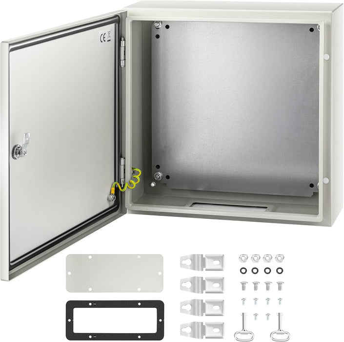 Primecom Steel Enclosure 20"x20"x6'' NEMA4X Steel Electrical Box Electrical Box, IP66 Waterproof, Dustproof, Outdoor/Indoor Electrical Junction Box, w/ Mounting Plate