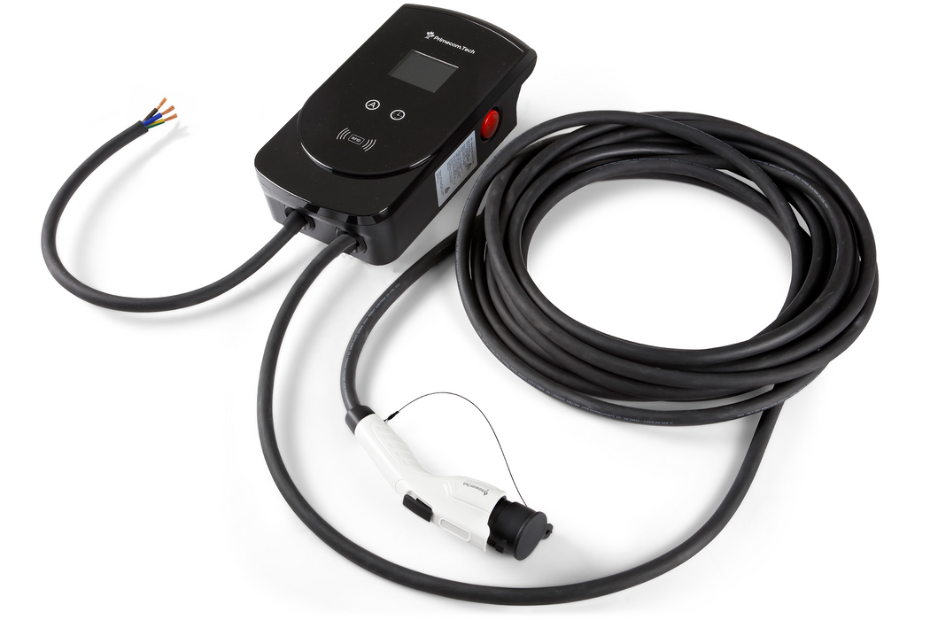 Primecom 32 Amp Level 2 EV Charger | 277/480 Volt AC Single Phase J1772 | 25 Feet Cord Lengths