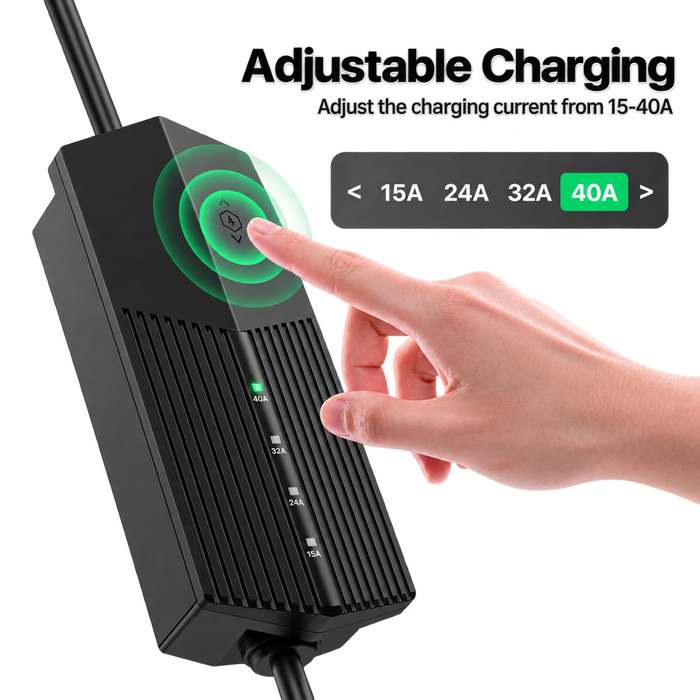 Tesla Model Y Level 2 EV Charger – 40A / 9.6kW | Portable NACS | 30–50 ft
