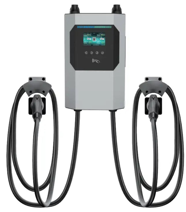 Prime Charge 208V 240V 277V Commercial Electric Vehicle (EV) Charging Station with dual connectors, front view