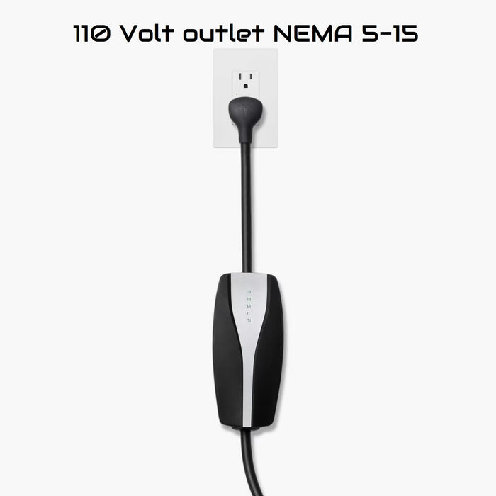 Tesla Mobile Charger -Tesla Gen 2 Mobile Connector EV Charger UMC charging with 220-Volt and 110-Volt adapters.