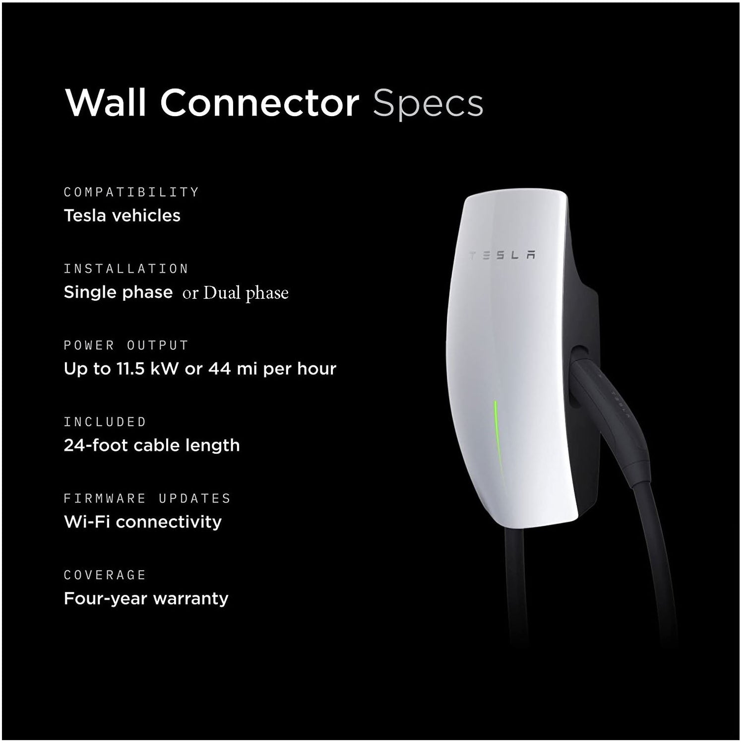 Tesla Wall Connector Gen3 Type Tesla (11 кВт)