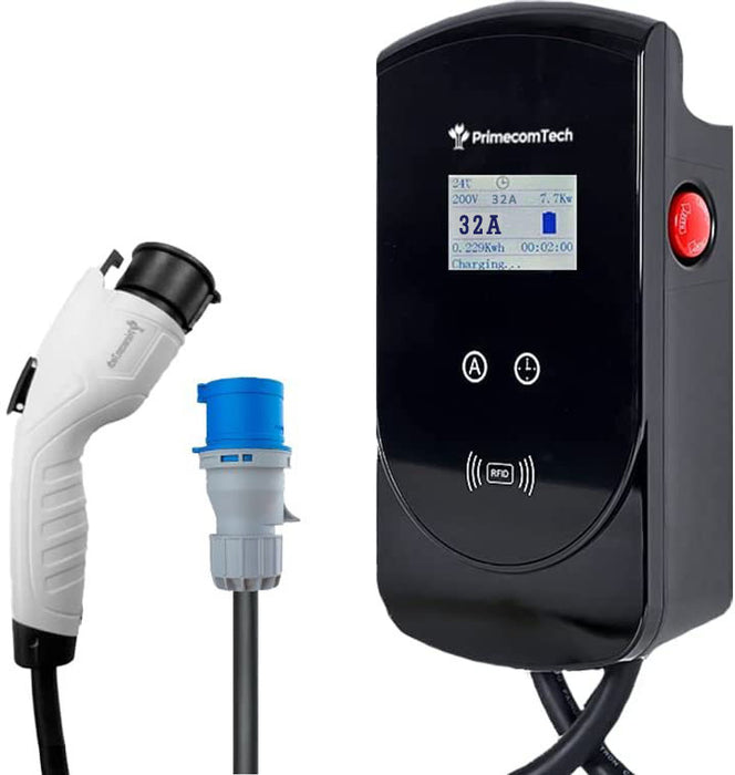 Primecom 32 & 40 Amp Level 2 EV Charger | 220 Volt | 25 & 30 Feet Length