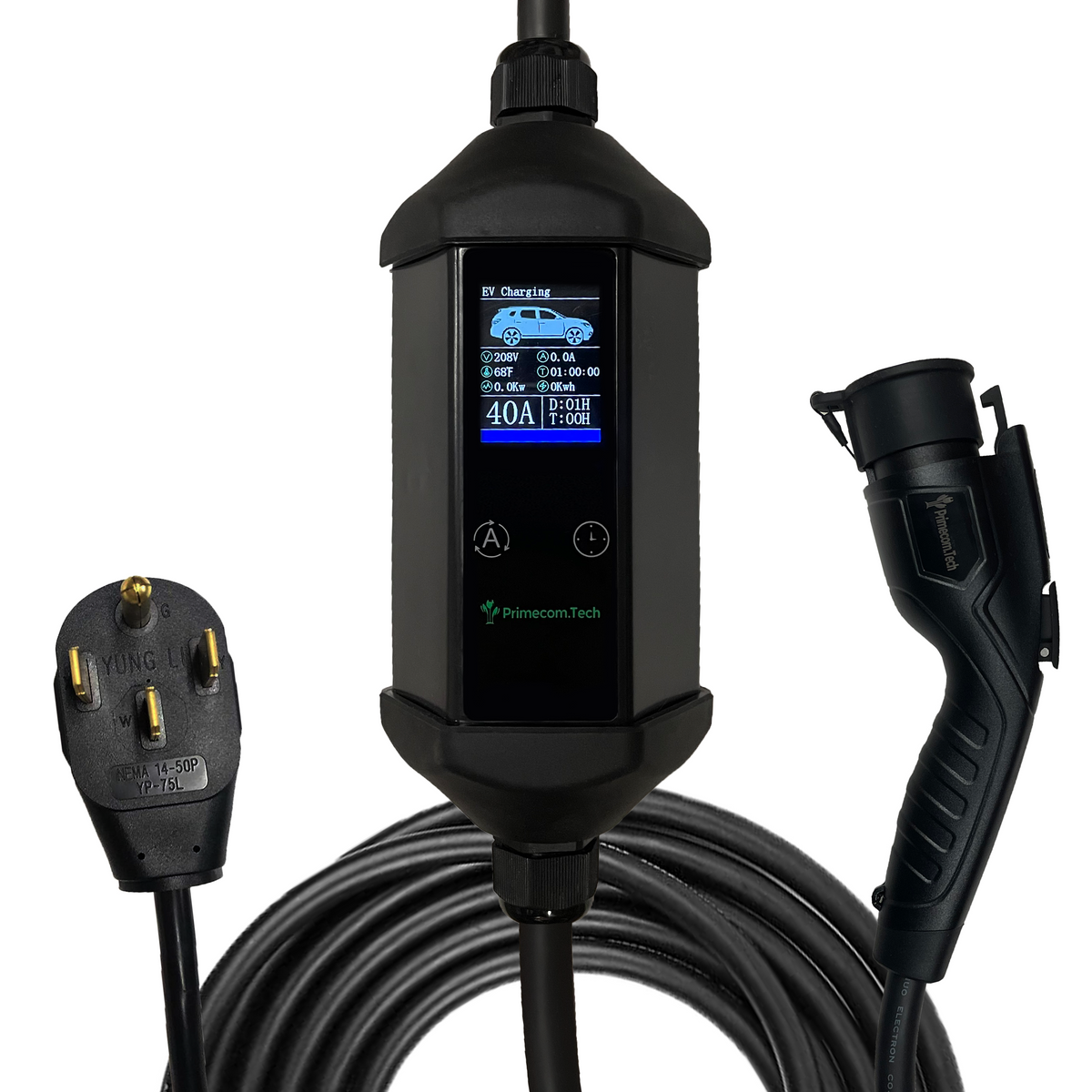 Primecom 40 48 Amp Level 2 EV Charger 220 Volt 30 40 50 Feet 40 Amp 10 50 Plug 50 Feet