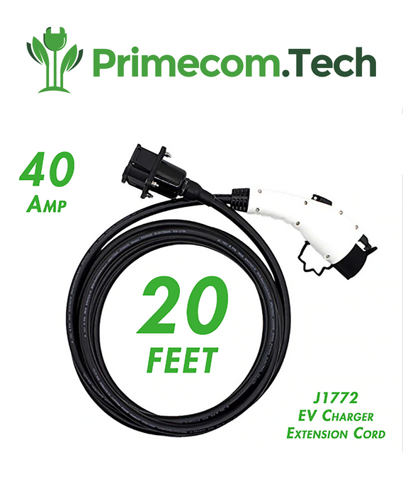 EV Charging Extension Cord 20 Feet