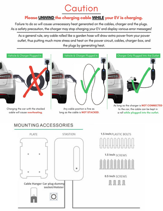 EV Cable Holder Type 2 Electric Car Charging Cable Holster Dummy Socket  Type-2