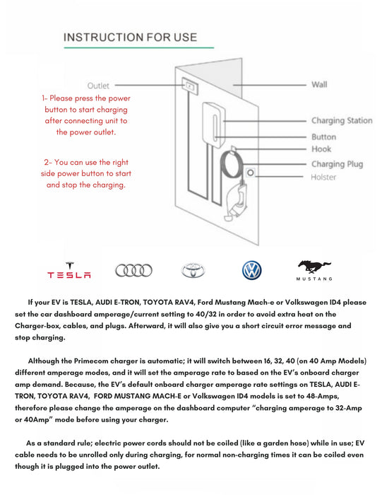  Level-2 Smart Electric Vehicle Home Charging Station