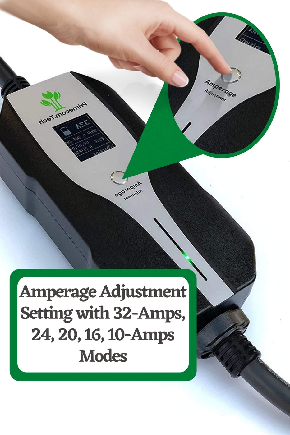 Level 2 Electric Vehicle (EV) Charger Amperage Adjustable —